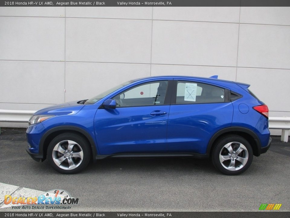 2018 Honda HR-V LX AWD Aegean Blue Metallic / Black Photo #2