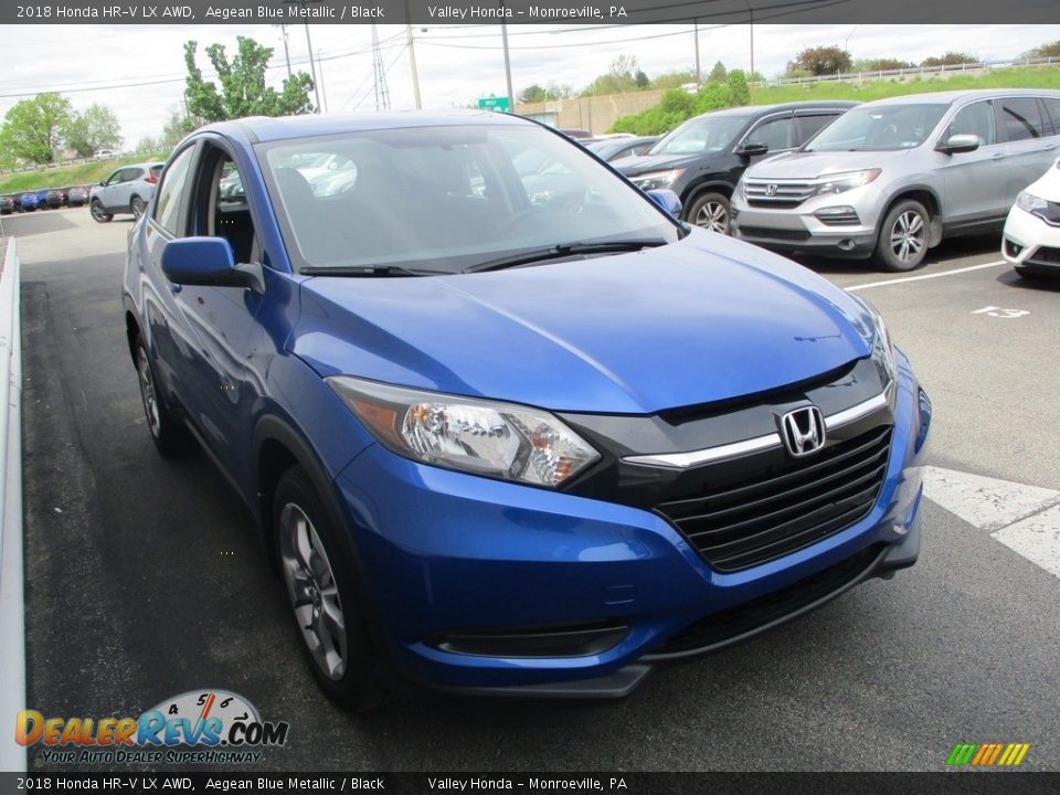 2018 Honda HR-V LX AWD Aegean Blue Metallic / Black Photo #8