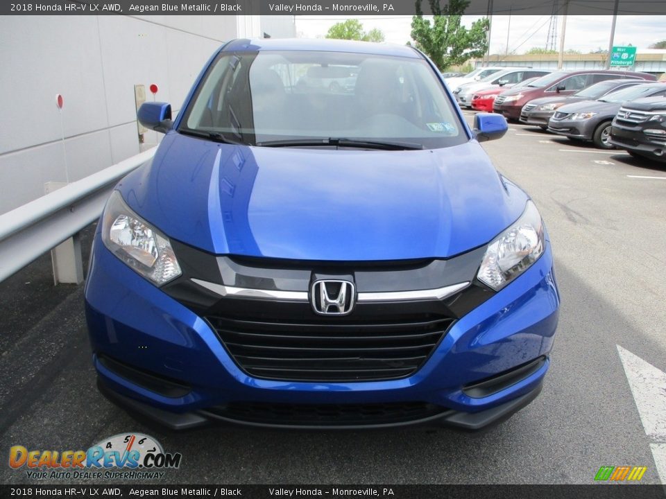 2018 Honda HR-V LX AWD Aegean Blue Metallic / Black Photo #9