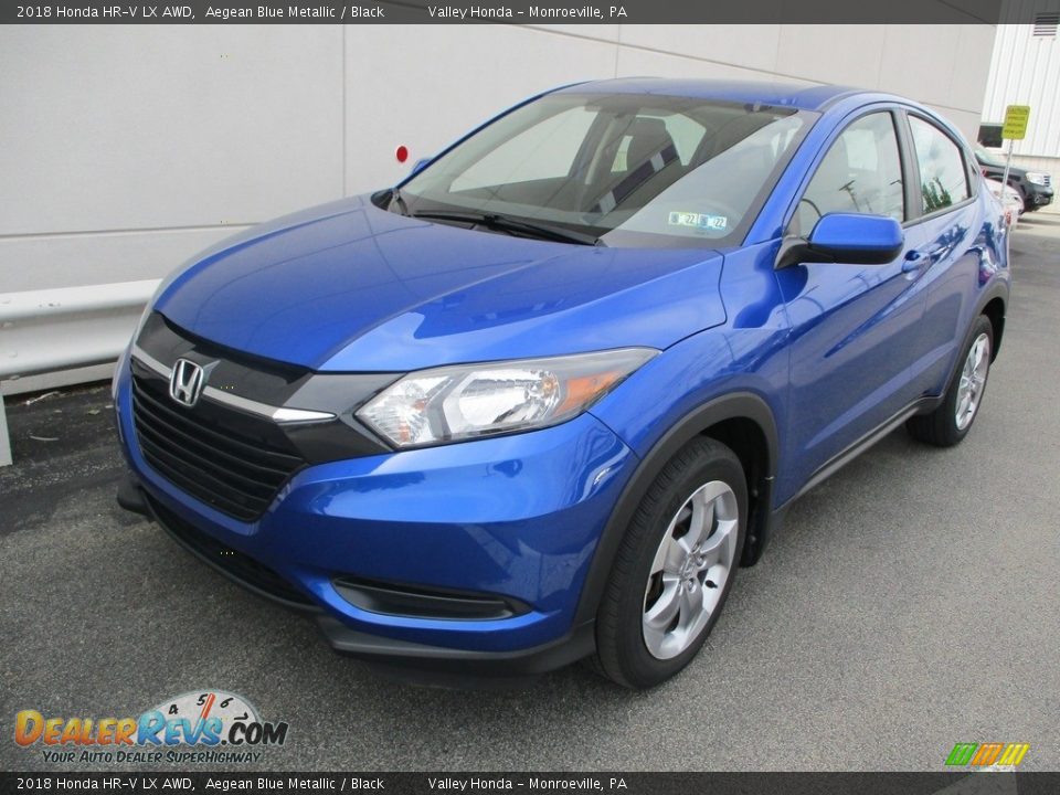 2018 Honda HR-V LX AWD Aegean Blue Metallic / Black Photo #10