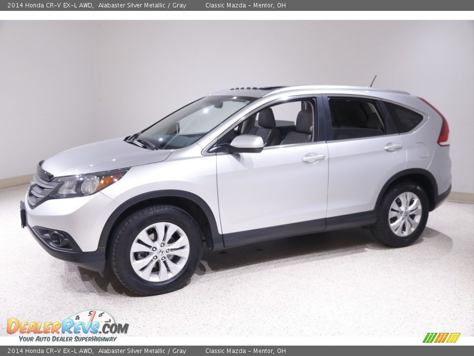 2014 Honda CR-V EX-L AWD Alabaster Silver Metallic / Gray Photo #3