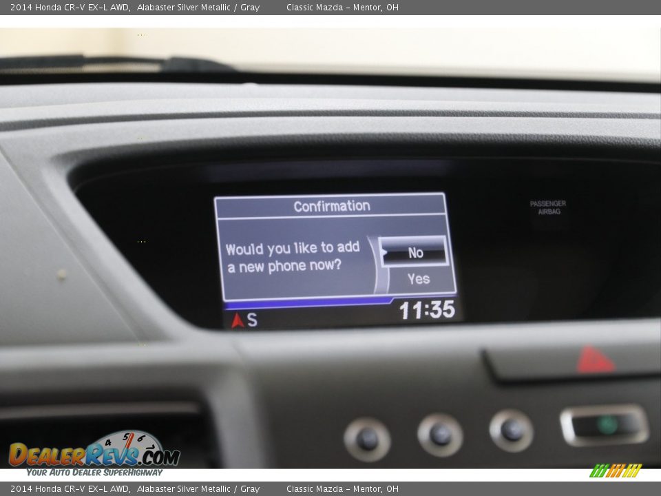 2014 Honda CR-V EX-L AWD Alabaster Silver Metallic / Gray Photo #12