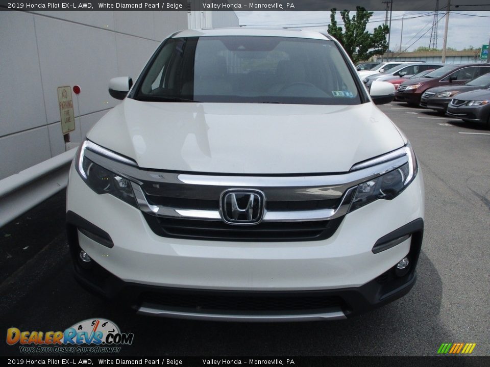 2019 Honda Pilot EX-L AWD White Diamond Pearl / Beige Photo #8