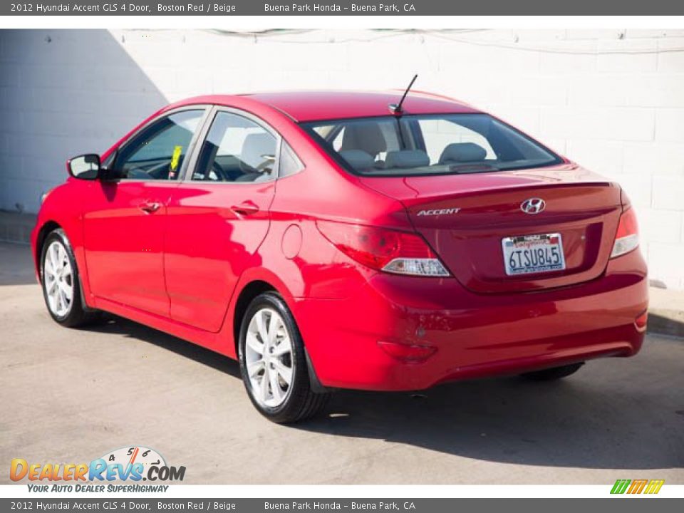 2012 Hyundai Accent GLS 4 Door Boston Red / Beige Photo #2