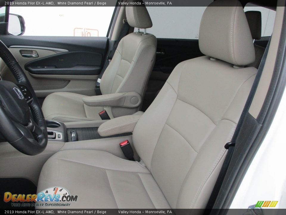 2019 Honda Pilot EX-L AWD White Diamond Pearl / Beige Photo #11