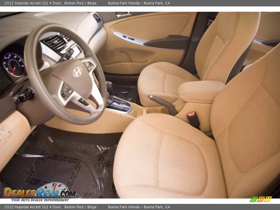 2012 Hyundai Accent GLS 4 Door Boston Red / Beige Photo #3