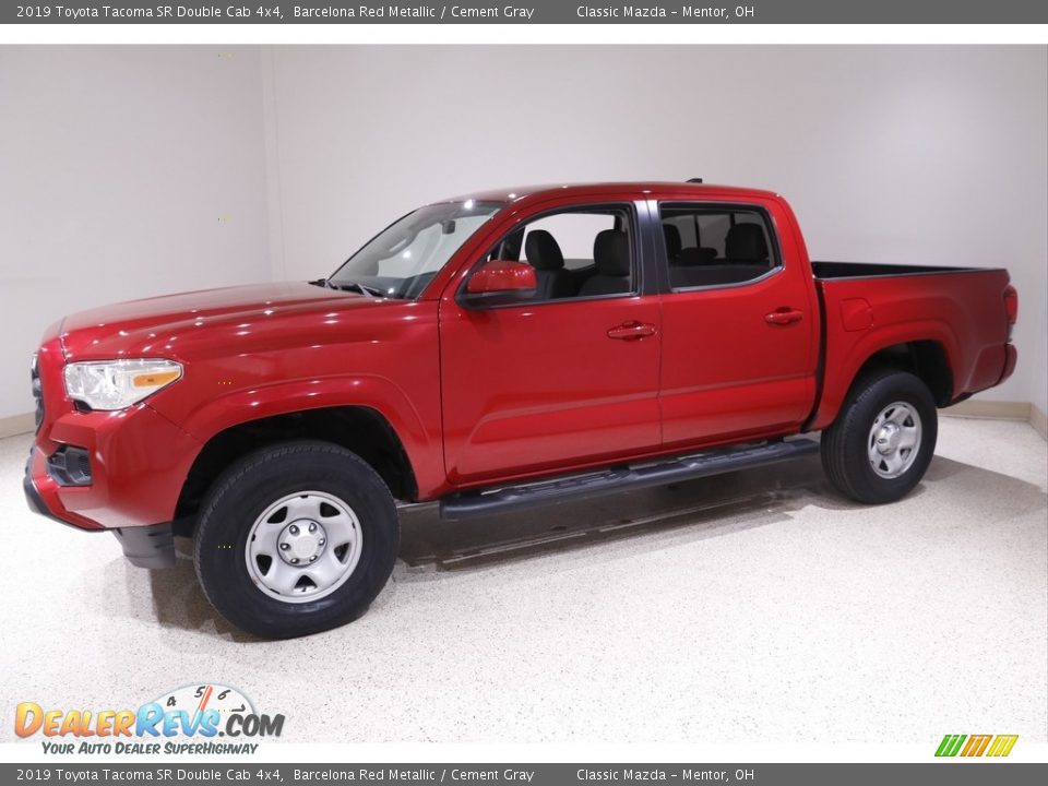 2019 Toyota Tacoma SR Double Cab 4x4 Barcelona Red Metallic / Cement Gray Photo #3