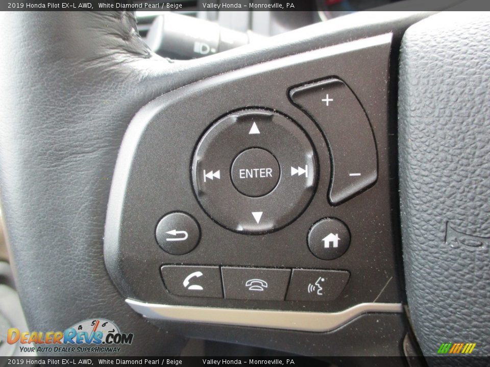 2019 Honda Pilot EX-L AWD White Diamond Pearl / Beige Photo #17