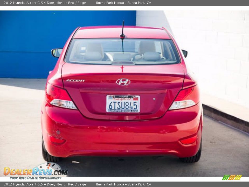 2012 Hyundai Accent GLS 4 Door Boston Red / Beige Photo #9
