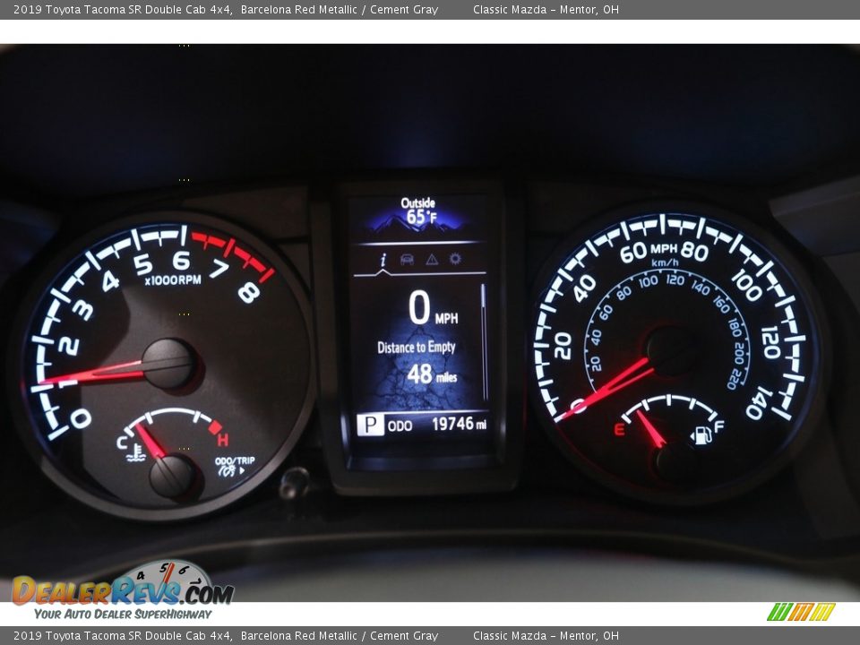 2019 Toyota Tacoma SR Double Cab 4x4 Barcelona Red Metallic / Cement Gray Photo #7
