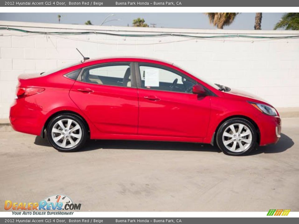 2012 Hyundai Accent GLS 4 Door Boston Red / Beige Photo #12