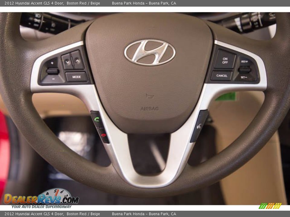 2012 Hyundai Accent GLS 4 Door Boston Red / Beige Photo #13