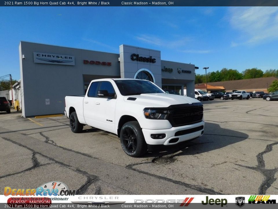 2021 Ram 1500 Big Horn Quad Cab 4x4 Bright White / Black Photo #1