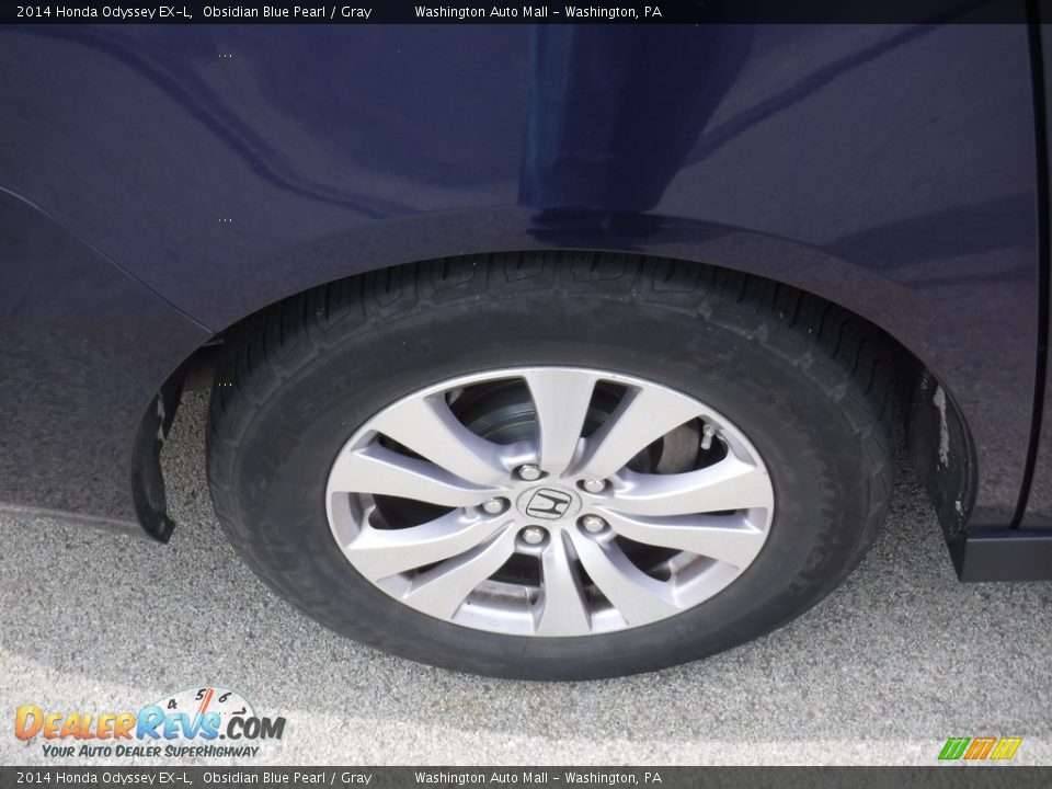 2014 Honda Odyssey EX-L Obsidian Blue Pearl / Gray Photo #3