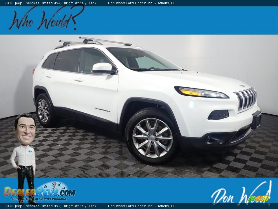 2018 Jeep Cherokee Limited 4x4 Bright White / Black Photo #1