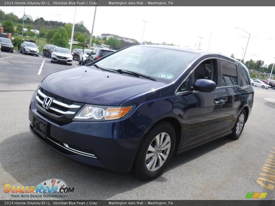 2014 Honda Odyssey EX-L Obsidian Blue Pearl / Gray Photo #6