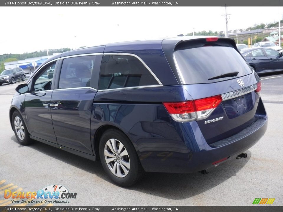 2014 Honda Odyssey EX-L Obsidian Blue Pearl / Gray Photo #8