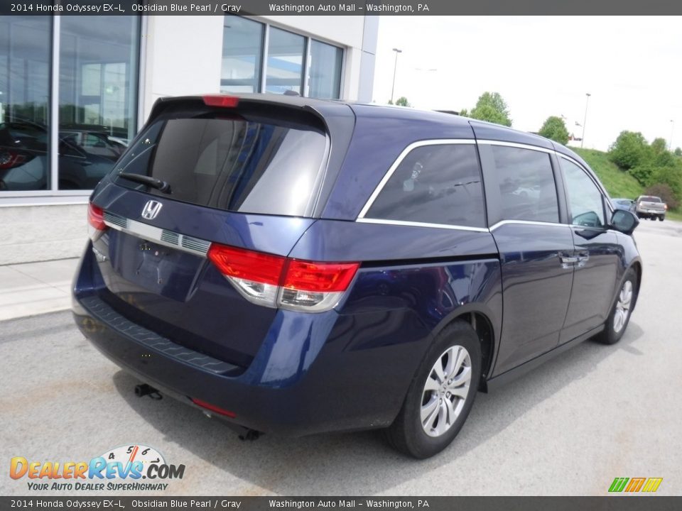 2014 Honda Odyssey EX-L Obsidian Blue Pearl / Gray Photo #11