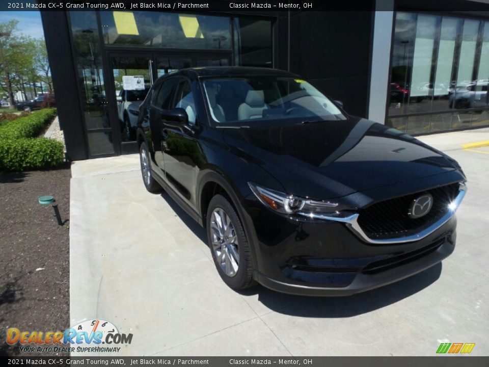 2021 Mazda CX-5 Grand Touring AWD Jet Black Mica / Parchment Photo #1