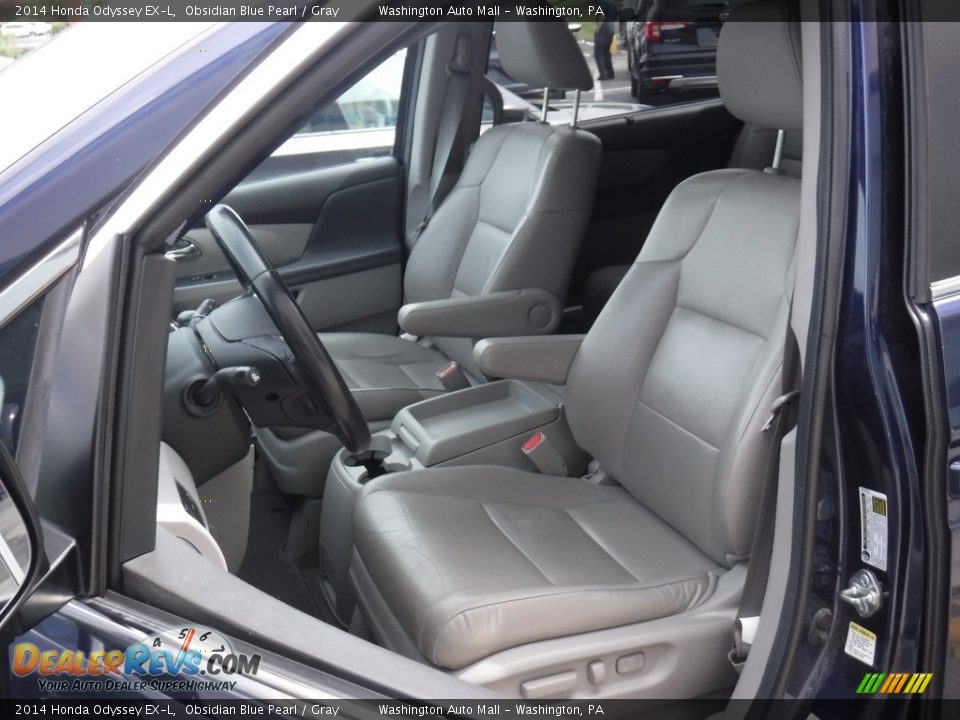 2014 Honda Odyssey EX-L Obsidian Blue Pearl / Gray Photo #17