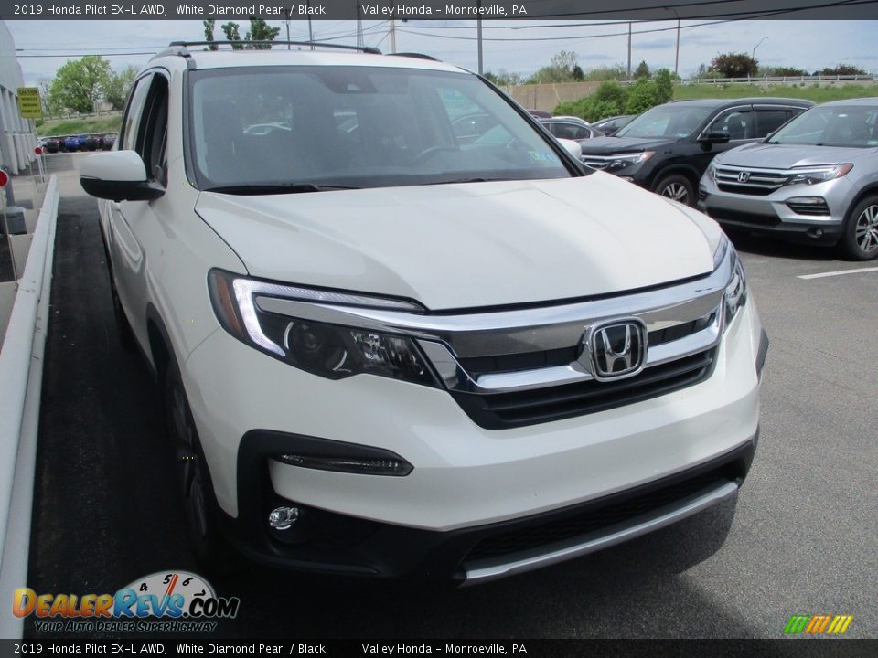2019 Honda Pilot EX-L AWD White Diamond Pearl / Black Photo #7