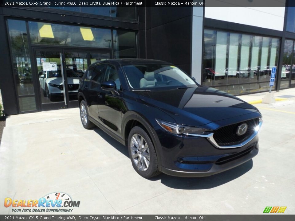 2021 Mazda CX-5 Grand Touring AWD Deep Crystal Blue Mica / Parchment Photo #1