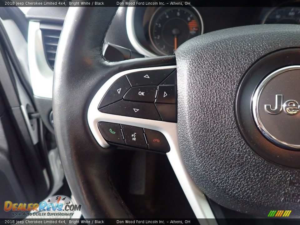 2018 Jeep Cherokee Limited 4x4 Bright White / Black Photo #28