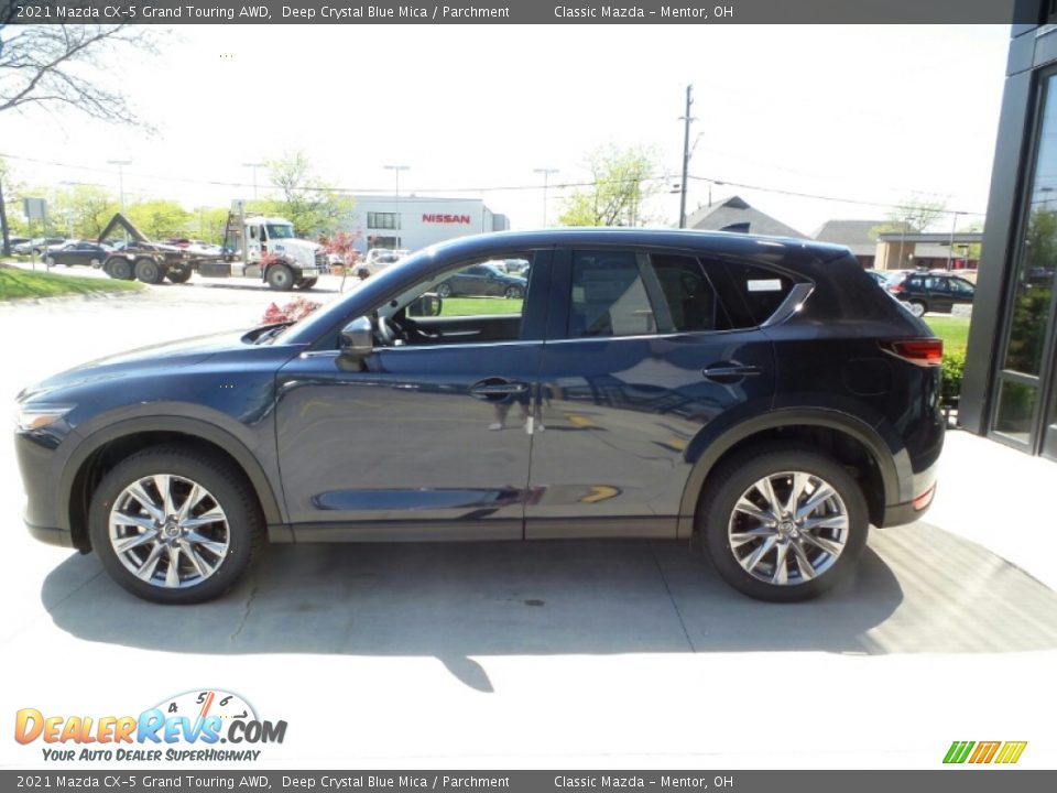 2021 Mazda CX-5 Grand Touring AWD Deep Crystal Blue Mica / Parchment Photo #6