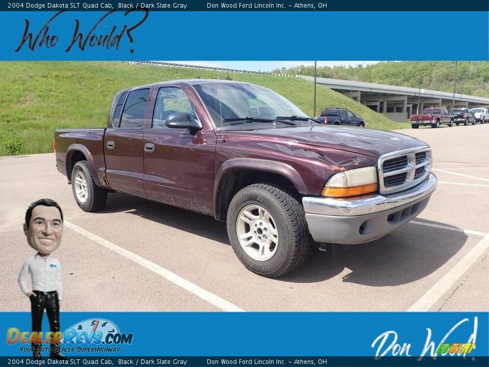 2004 Dodge Dakota SLT Quad Cab Black / Dark Slate Gray Photo #1
