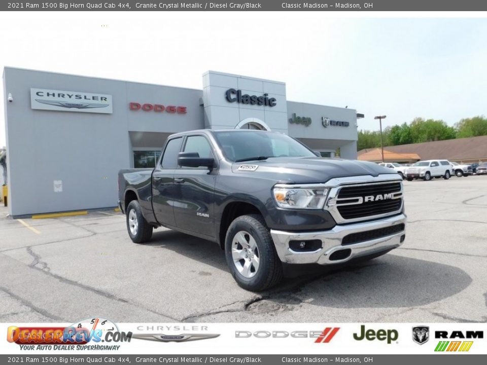 2021 Ram 1500 Big Horn Quad Cab 4x4 Granite Crystal Metallic / Diesel Gray/Black Photo #1