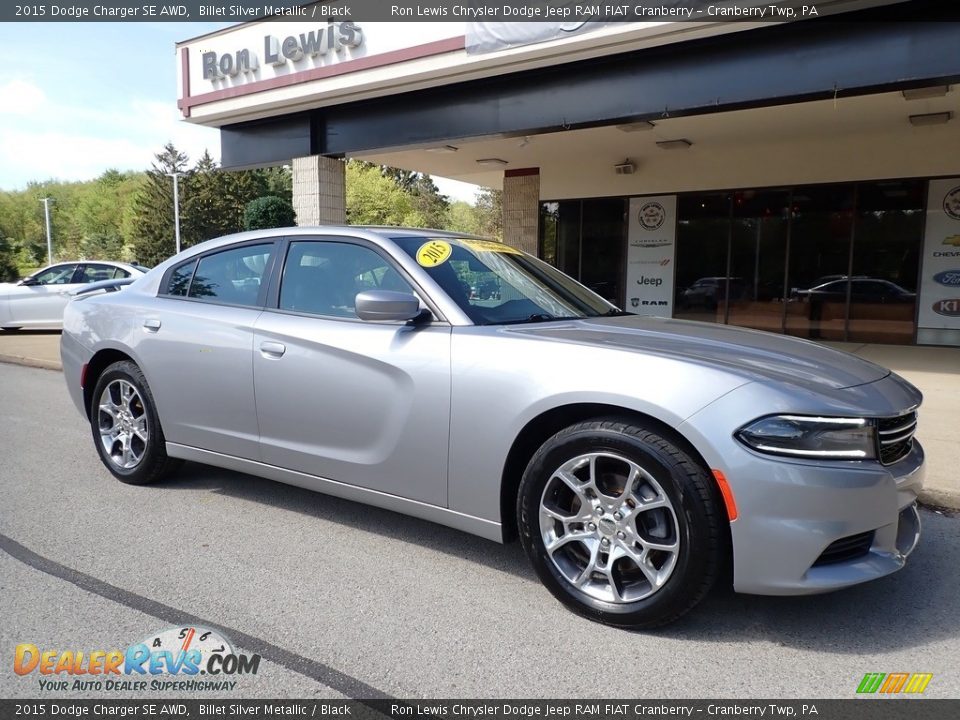 2015 Dodge Charger SE AWD Billet Silver Metallic / Black Photo #9