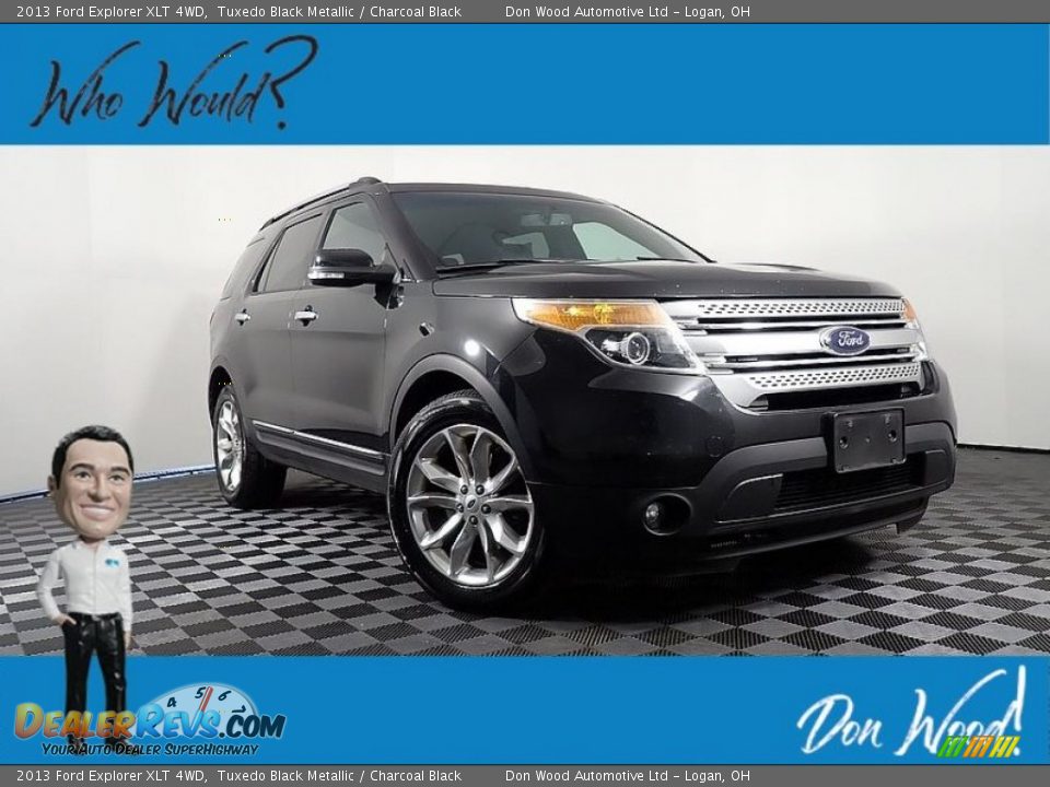 2013 Ford Explorer XLT 4WD Tuxedo Black Metallic / Charcoal Black Photo #1