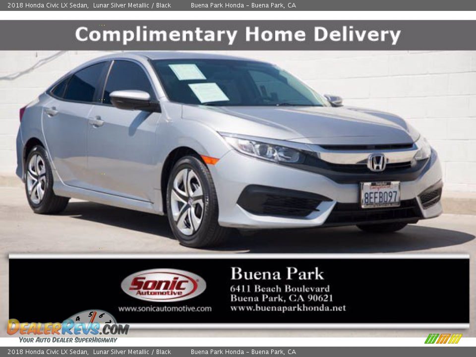 2018 Honda Civic LX Sedan Lunar Silver Metallic / Black Photo #1