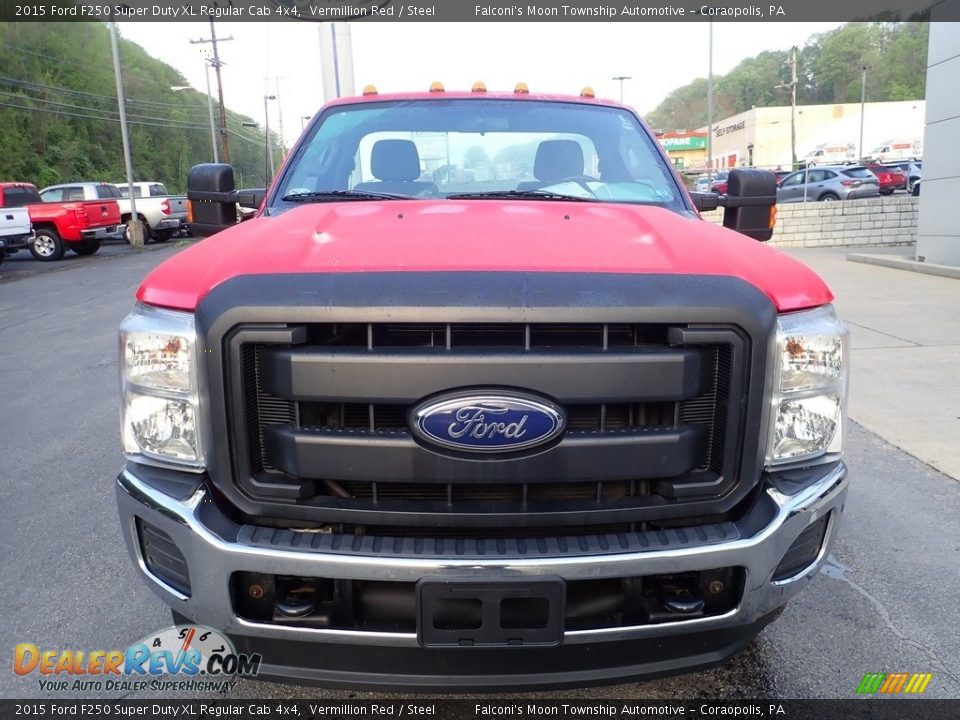 2015 Ford F250 Super Duty XL Regular Cab 4x4 Vermillion Red / Steel Photo #7