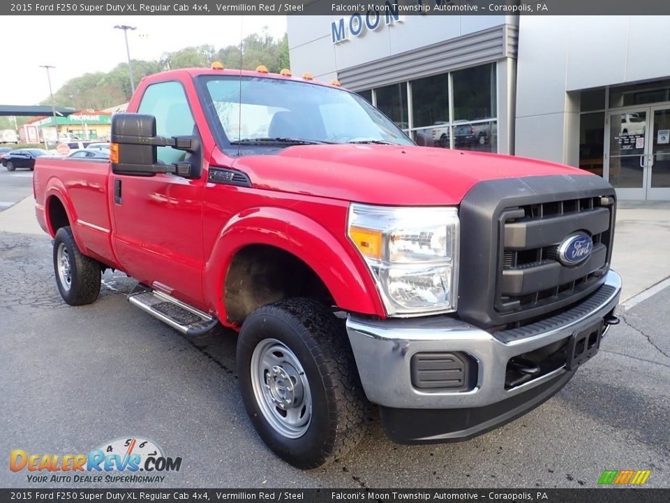 2015 Ford F250 Super Duty XL Regular Cab 4x4 Vermillion Red / Steel Photo #8