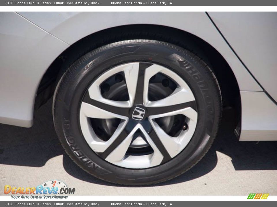 2018 Honda Civic LX Sedan Lunar Silver Metallic / Black Photo #35
