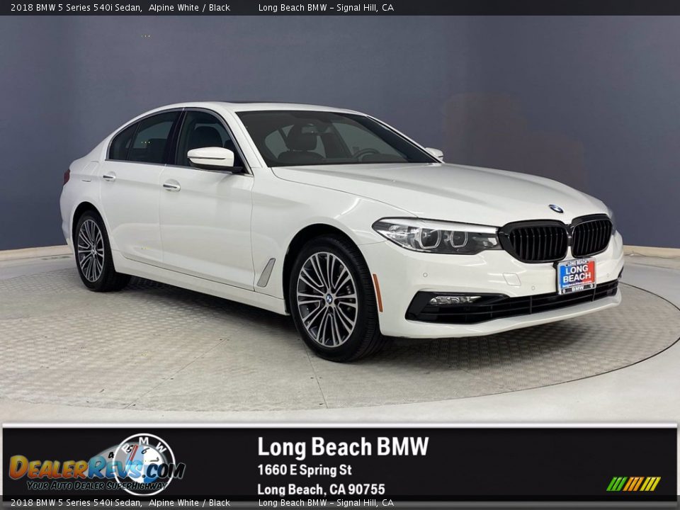 2018 BMW 5 Series 540i Sedan Alpine White / Black Photo #1