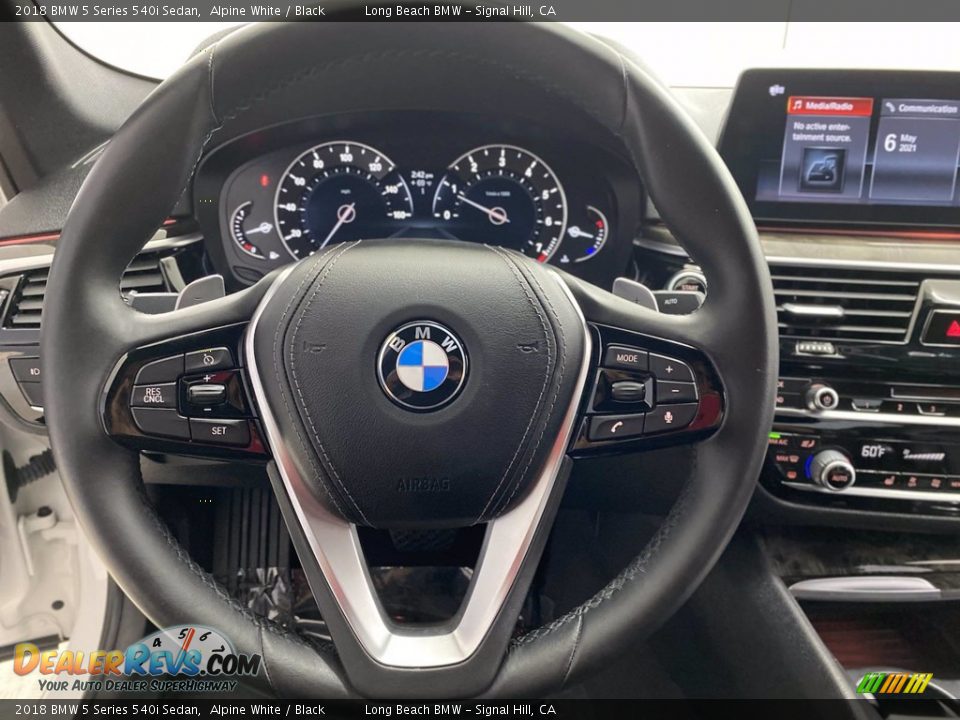 2018 BMW 5 Series 540i Sedan Alpine White / Black Photo #18