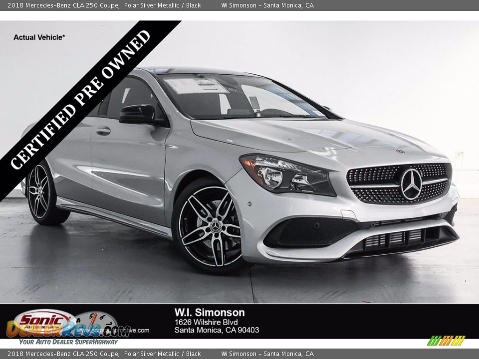 2018 Mercedes-Benz CLA 250 Coupe Polar Silver Metallic / Black Photo #1