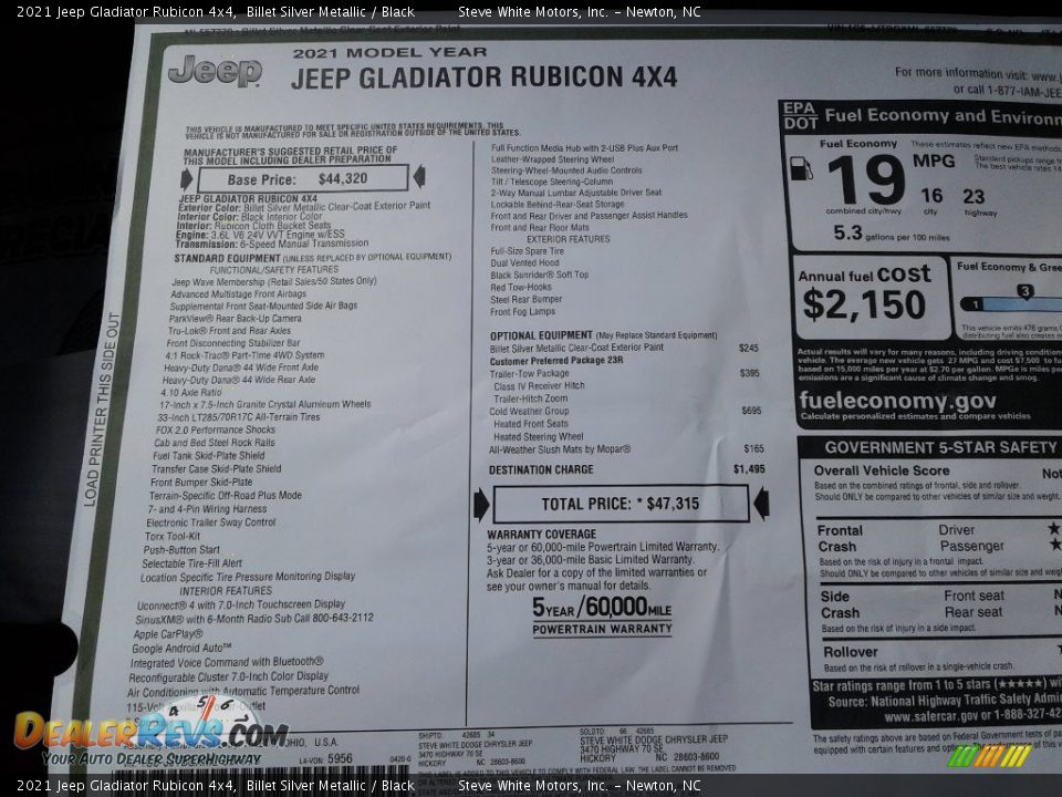 2021 Jeep Gladiator Rubicon 4x4 Billet Silver Metallic / Black Photo #28