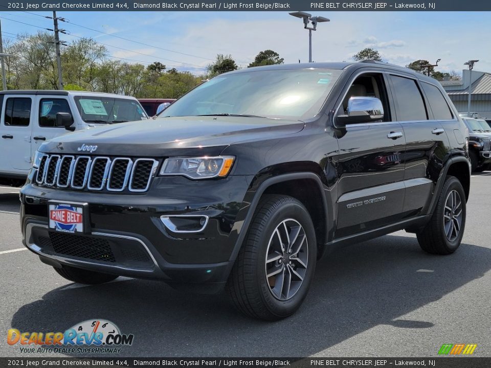 2021 Jeep Grand Cherokee Limited 4x4 Diamond Black Crystal Pearl / Light Frost Beige/Black Photo #1