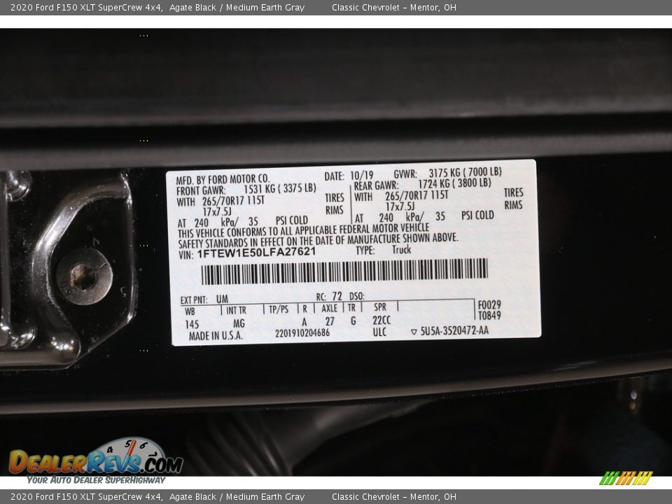 2020 Ford F150 XLT SuperCrew 4x4 Agate Black / Medium Earth Gray Photo #23