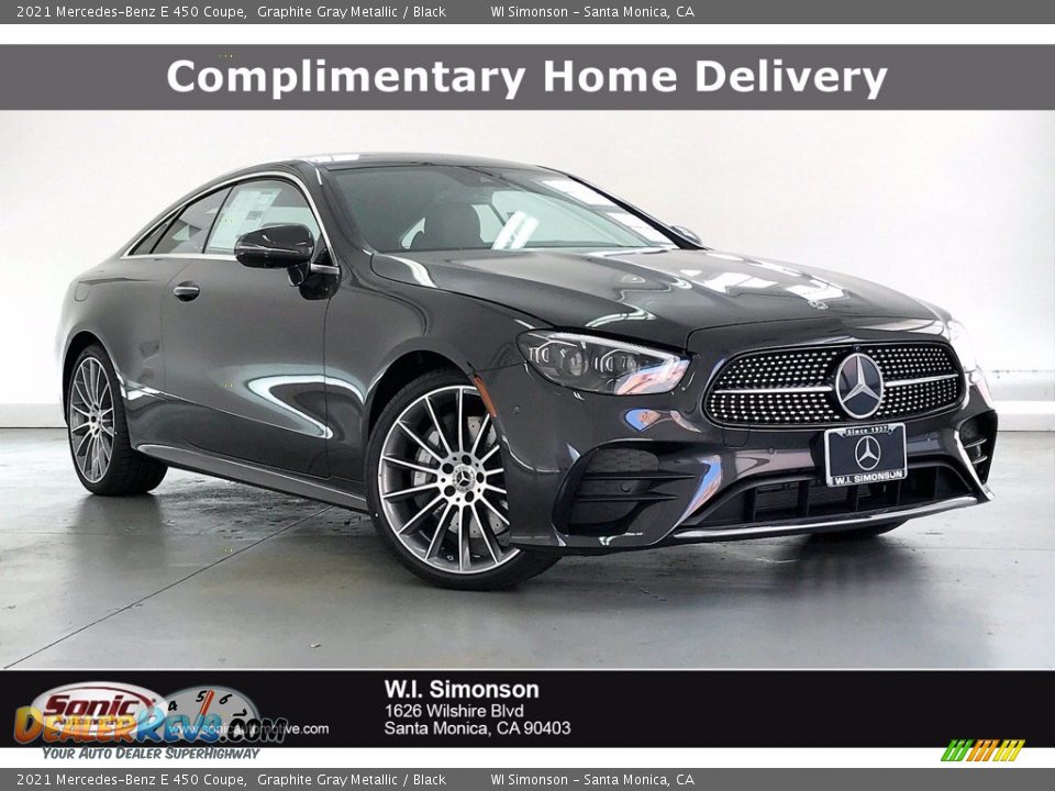 2021 Mercedes-Benz E 450 Coupe Graphite Gray Metallic / Black Photo #1