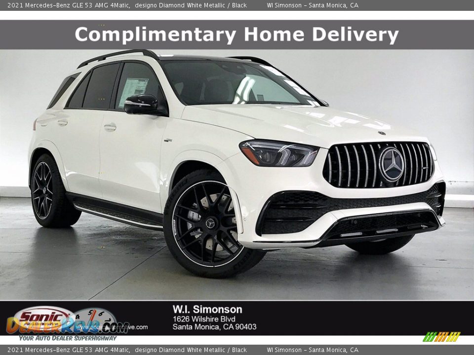 2021 Mercedes-Benz GLE 53 AMG 4Matic designo Diamond White Metallic / Black Photo #1