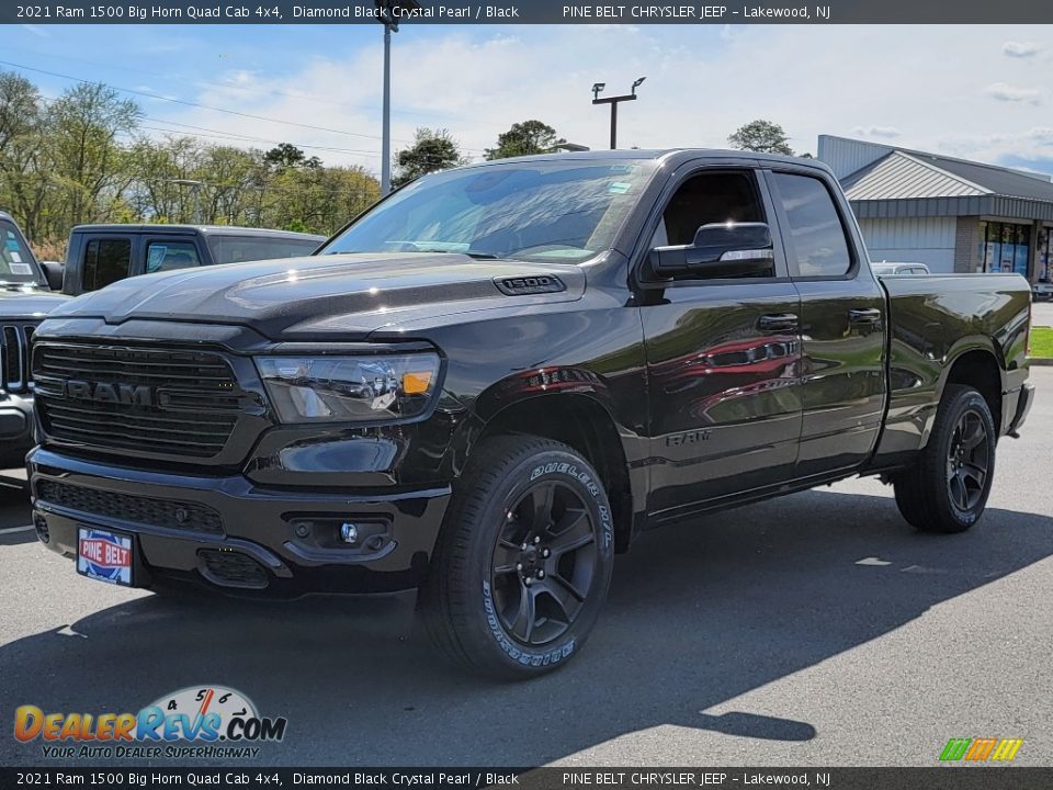 2021 Ram 1500 Big Horn Quad Cab 4x4 Diamond Black Crystal Pearl / Black Photo #1