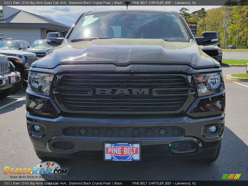 2021 Ram 1500 Big Horn Quad Cab 4x4 Diamond Black Crystal Pearl / Black Photo #3