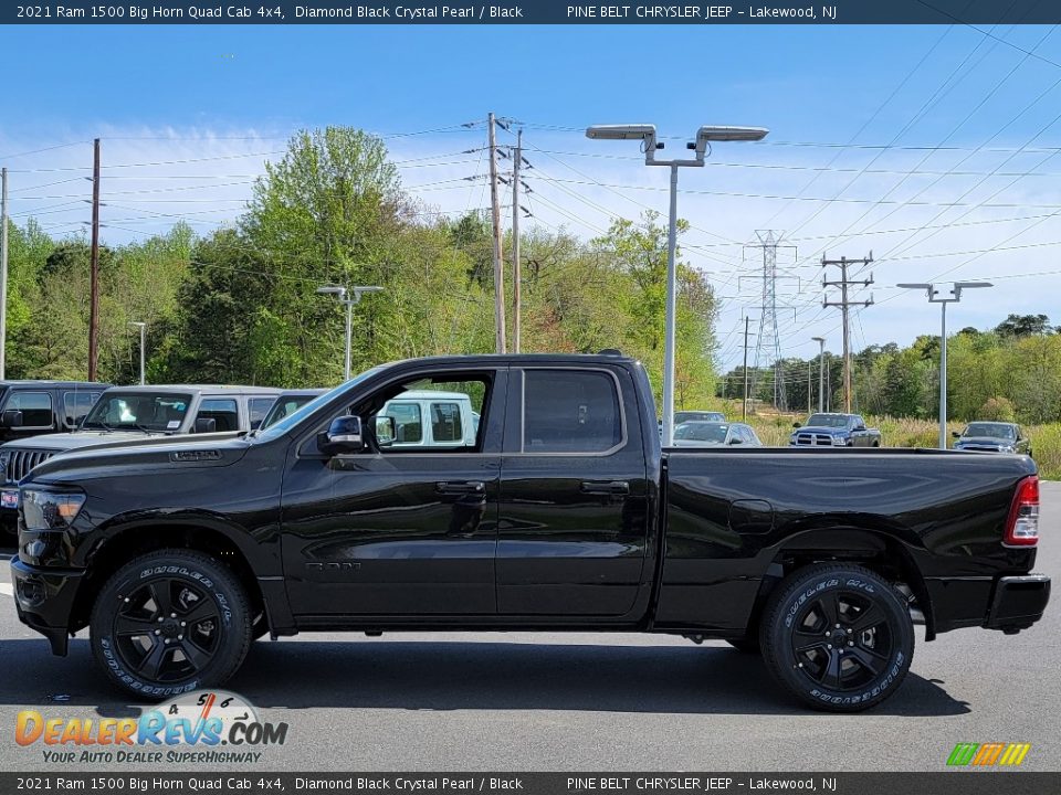 2021 Ram 1500 Big Horn Quad Cab 4x4 Diamond Black Crystal Pearl / Black Photo #4