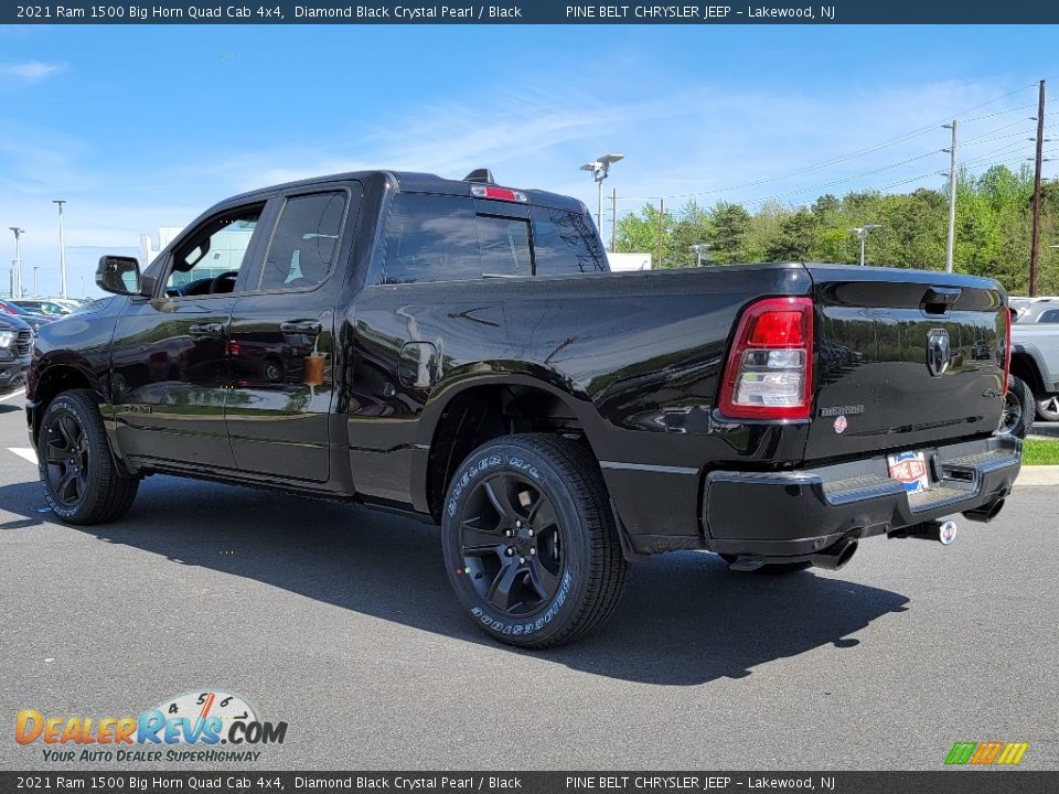 2021 Ram 1500 Big Horn Quad Cab 4x4 Diamond Black Crystal Pearl / Black Photo #6
