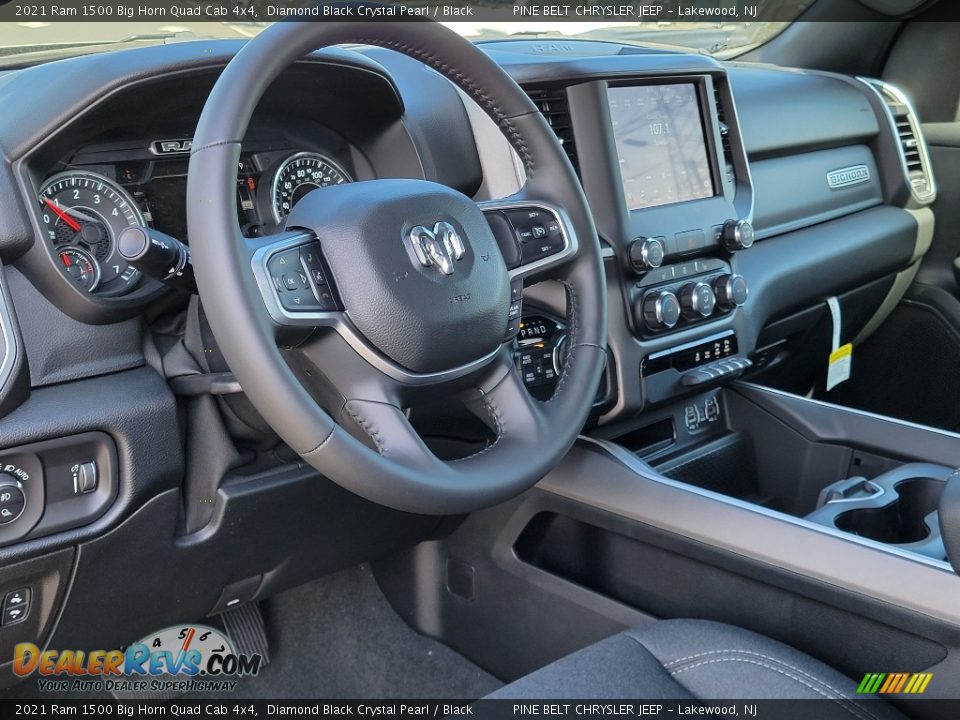 2021 Ram 1500 Big Horn Quad Cab 4x4 Diamond Black Crystal Pearl / Black Photo #13