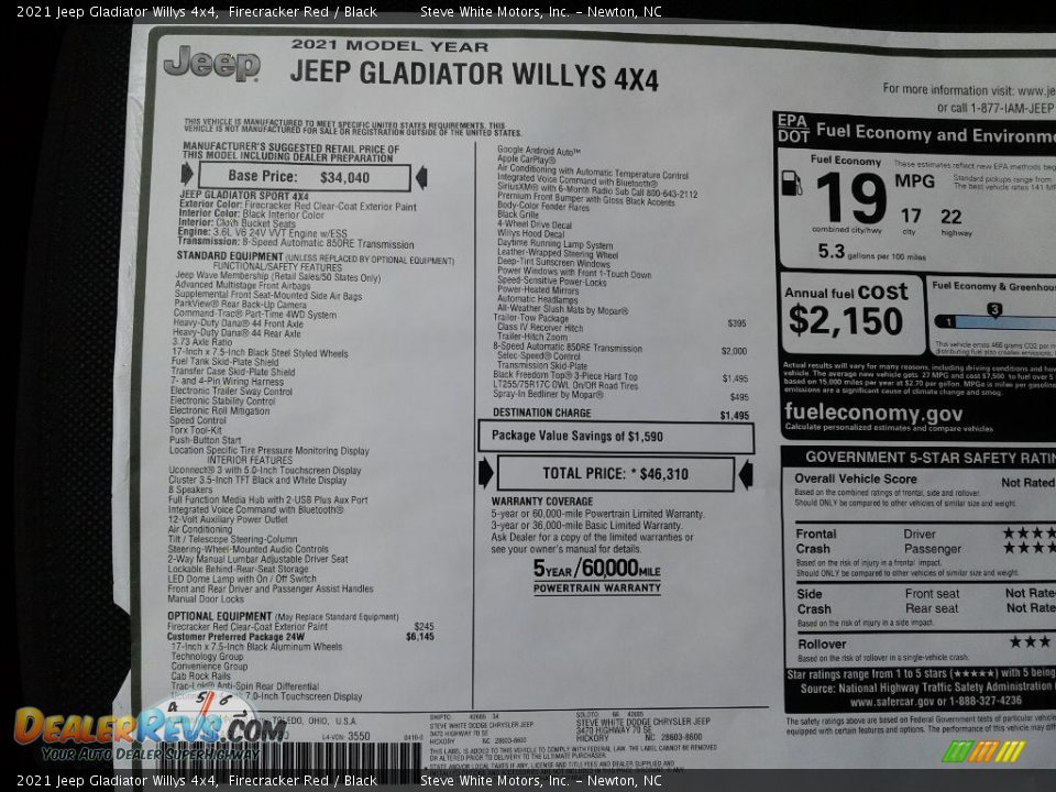 2021 Jeep Gladiator Willys 4x4 Firecracker Red / Black Photo #26